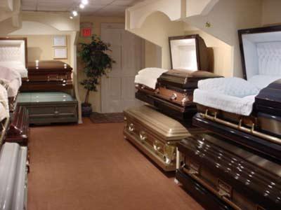 Selection and Casket Room at Cornell Memorial Home